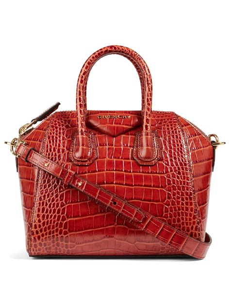 givenchy croc|Mini Antigona bag in crocodile effect leather .